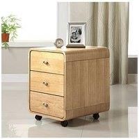 Curve Drawer Size: 3 Drawer, Colour: Oak