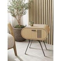 JF103 Milano 1 Drawer Storage Side Table in Oak by Jual Furnishings