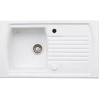 Abode Milford 1.0 Bowl Ceramic Kitchen Sink With Reversible Drainer 860mm L x 50