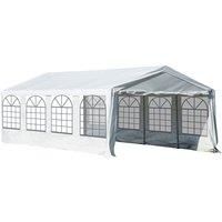 Outsunny 8m Gazebo Garden Marquee Canopy Party Carport Shelter Garage Tent White