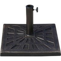 OutsunnyDurable Patterned Garden Patio Square Umbrella Stand Base Stand Bronze