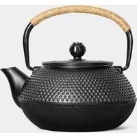 VonShef Cast Iron Teapot Japanese Style Tetsubin Black Hobnail 0.8L/5 Cups