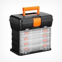 Utility DIY Storage Tool Box Carry Case 4 Drawers Screw Organiser Hobby Dividers