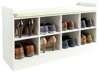 Kempton Shoe Bench Hallway Shoe Storage Rack - Oak, Grey, Walnut or White