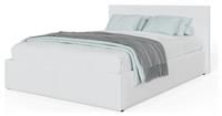 End Lift 5ft King Ottoman faux leather gas lift up storage bed WHITE