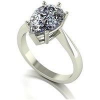 Moissanite Statement Collection 9Ct White Gold 3.5Ct Eq Pear Shaped Solitaire Ring