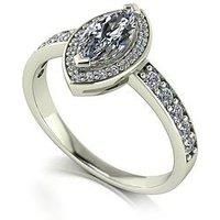 Moissanite Lady Lynsey Moissanite 9Ct White Gold 1Ct Total Marquise Centre Ring