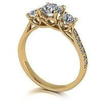 Moissanite Lady Lynsey L'Amour Moissanite 9Ct Gold 1.40Ct Total Trilogy Ring