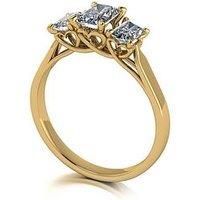 Moissanite Lady Lynsey L 'Amour Moissanite 9Ct Gold 1.35Ct Total Radiant Cut Trilogy Ring