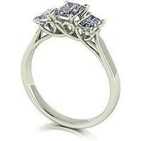 Moissanite Lady Lynsey L 'Amour Moissanite 9Ct White Gold 1.35Ct Total Radiant Cut Trilogy Ring