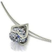 Moissanite 9Ct White Gold 1Ct Total Heart Pendant