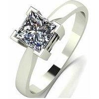 Moissanite 9 Carat White Gold Princess Cut 105Pt Equivalent Ring