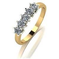 Moissanite 9Ct Gold 0.50Ct Total Five Stone Eternity Ring