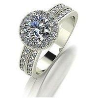 Moissanite 9Ct White Gold 1.50Ct Total Halo Ring