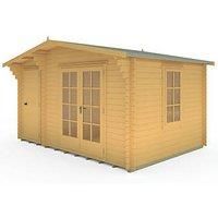 Shire Bourne 13' 6" x 12' (Nominal) Apex Timber Log Cabin (718TJ)