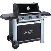 Outback Magnum 3 Burner BBQ in Black & Silver