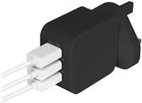 Juice Triple Three USB Port Universal Mains Charger, 3.4A, Black