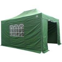 All Seasons Gazebos 3x4.5m Heavy Duty Fully Waterproof Pop up Gazebo with 4 Premium Side Walls - Green