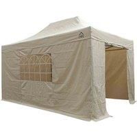 All Seasons Gazebos 3x4.5m Heavy Duty Fully Waterproof Pop up Gazebo with 4 Premium Side Walls - Beige