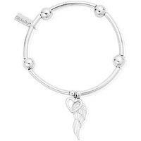 Chlobo Noodle Ball Open Heart & Angel Wing Bracelet SBNB007703