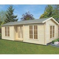 Shire Elveden 26' x 13' 6" (Nominal) Reverse Apex Timber Log Cabin (4988X)