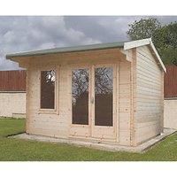 Shire Marlborough 13' 6" x 12' (Nominal) Reverse Apex Timber Log Cabin (2205X)