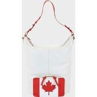 'MAPLE' White Canadian Flag Designer Leather Tote Bag