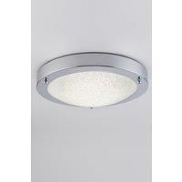 HARPER LIVING LED Semi-Flush Ceiling Light, Chrome Finish Glass Shade, 18 Watts, 1490 Lumens, Natural White (4000K) IP44, Ideal for Bathroom, Living room, Bedroom, Kitchen, Hallway, Hotel, B&B