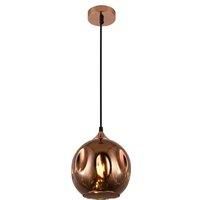 HARPER LIVING Pendant Ceiling Light Dome Shade Rose Gold Finish