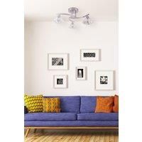 Spiral Semi-Flush Ceiling Light 3 Lights Clear Glass Shades Polished Chrome Finish