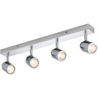 4 Lights Adjustable Bar Ceiling Spotlight Polished Chrome Finish