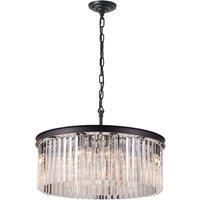 Large 8 Light Pendant Ceiling Light, Decorative Crystal Rings around lights