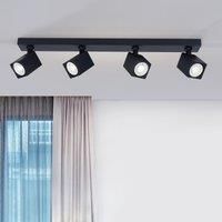 HARPER LIVING Square Shaped Spotlights (4 Light Spotlight Bar, Black)