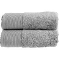 Allure Bamboo Hand Towels, Pack of 2, 50 x 90cm, Hypo-Allergenic, Anti-Bacterial for Bathroom (Silver Grey)