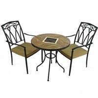 Exclusive Garden Haslemere 71cm Bistro Table with 2 Ascot Chairs Set