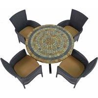 Byron Manor Monterey Dining Table With 4 Stockholm Black Chairs Set