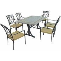 Byron Manor Burlington Dining Table With 6 Ascot Chairs Set