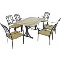 Byron Manor Charleston Dining Table With 6 Ascot Chairs Set