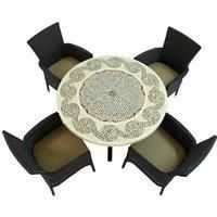 Byron Manor Avignon Dining Table With 4 Stockholm Brown Chairs Set