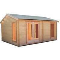 Shire Firestone 14' 6" x 13' (Nominal) Reverse Apex Timber Log Cabin (9802X)