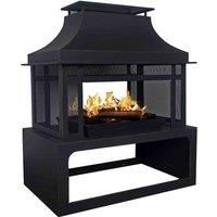 Callow Outdoor Garden Fireplace w/ Tall Chimney