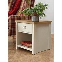 Cream and Oak 1 Drawer Storage Lamp Table Side End Table Lancaster Range