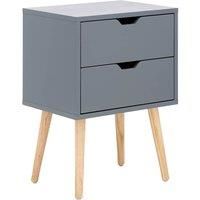 NYBORG SINGLE 2-DRAWER BEDSIDE TABLE LAMP SIDE CHEST STORAGE CABINET