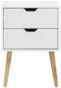 Nyborg 2 Drawer Bedside - White / 1