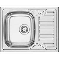 Clearwater OKIO 1 Bowl Stainless Steel Kitchen Sink & Drainer 650 x 500mm (177FJ)