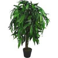 Artificial Mango Plant Tree 100cm Tall 100cm Real Wood Trunk Realistic