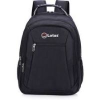 Lotus Classic Laptop Backpack Black Stylish Padded School Travel Gym Bag