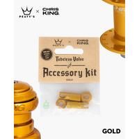 Peatys x Chris King Tubeless Valve Accessory Kit Gold