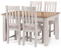 Julian Bowen Richmond 140  180 Cm Extending Solid Wood And Veneer Dining Table + 4 Chairs