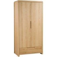 Julian Bowen Curve Oak 2 Door 1 Drawer Combi Wardrobe